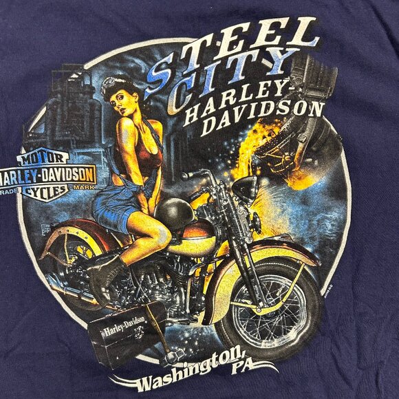 Steel Town Harley Washington Pennsylvania T Shirt Sz L - Picture 1 of 9